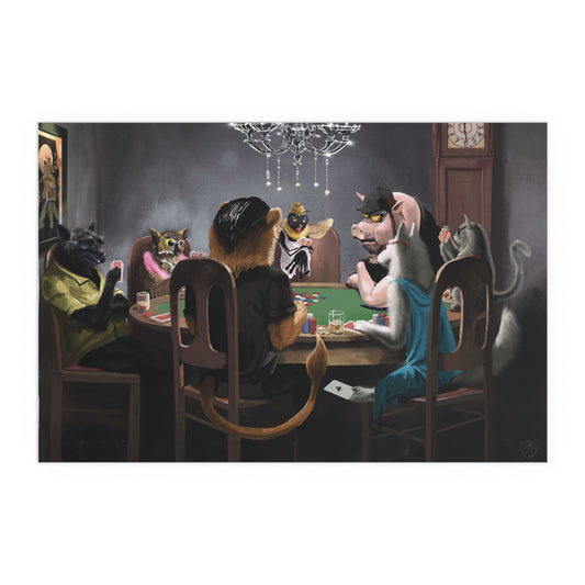 Animals playing poker